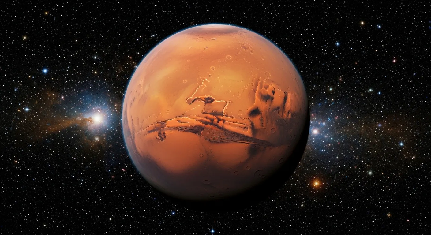 Марс — планета силы и воли в астрологии, реалистичное изображение